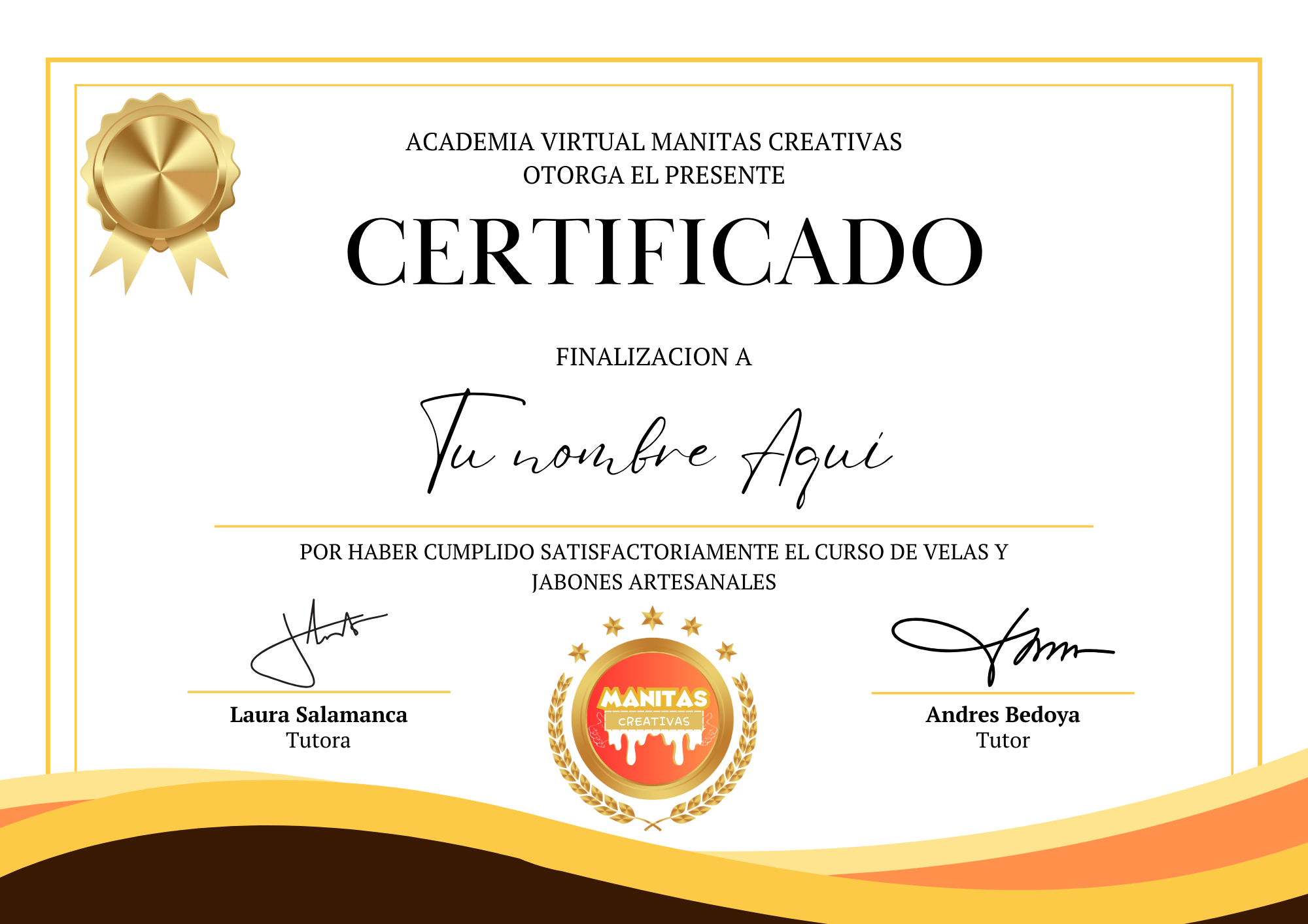 Certificado de finalización del curso